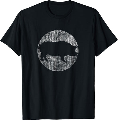 Distressed Pig Animal Print - & Kids - Black - Small - Classic Fit T-Shirt