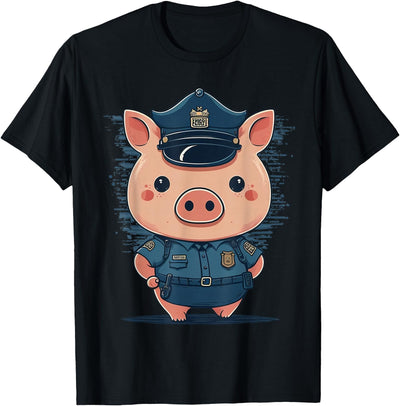 Police Officer Pig Cop on Police Pig T-Shirt