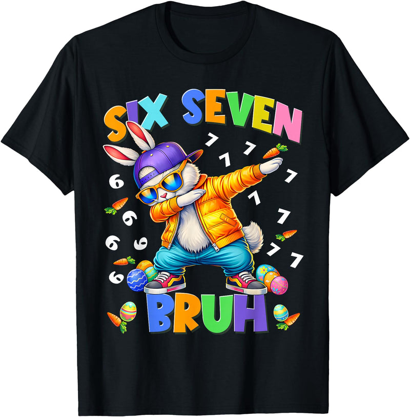 Bruh Happy Easter Bunny Dabbing Rabbit Men Boy Kid T-Shirt in Black