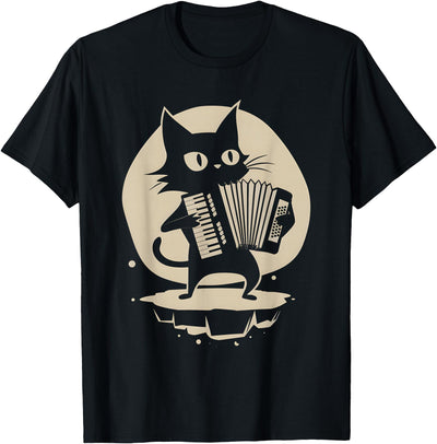 Accordionist Accordion Player Design Cat Accordion T-Shirt