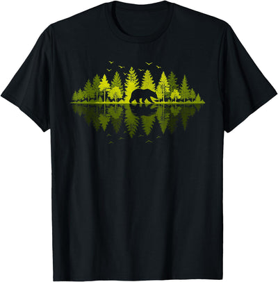Trees Reflection Wildlife Nature Animal Bear Outdoor T-Shirt