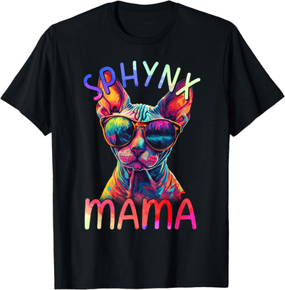 Sphynx Cat Lovers Designs Sphynx Cat Mom Mama Colorful Pop Art Womens Sphynx Cat T-Shirt