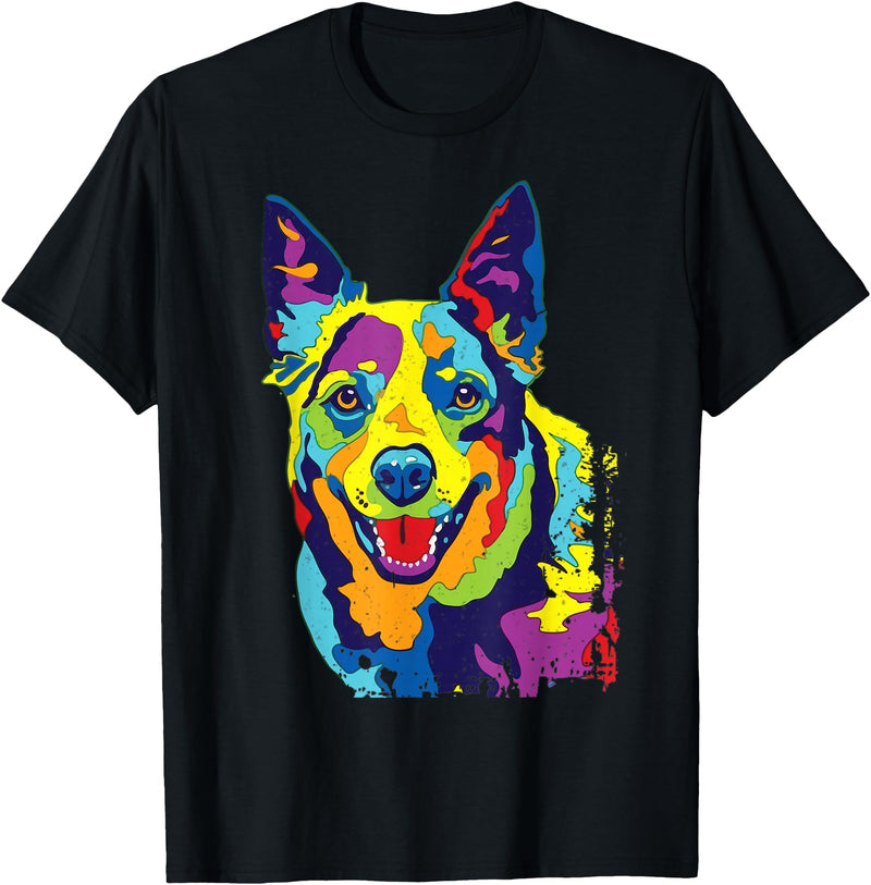 Funny Dog Lover Shirts Cattle Dog Shirt Funny Australian Cattle Dog Pop-Art Shirt T-Shirt - Black