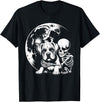 Cute Skeleton Boxer Dog Halloween Women Men Skeleton Hugging Dog Halloween Boxer Lover Mom Dad T-Shirt - Black