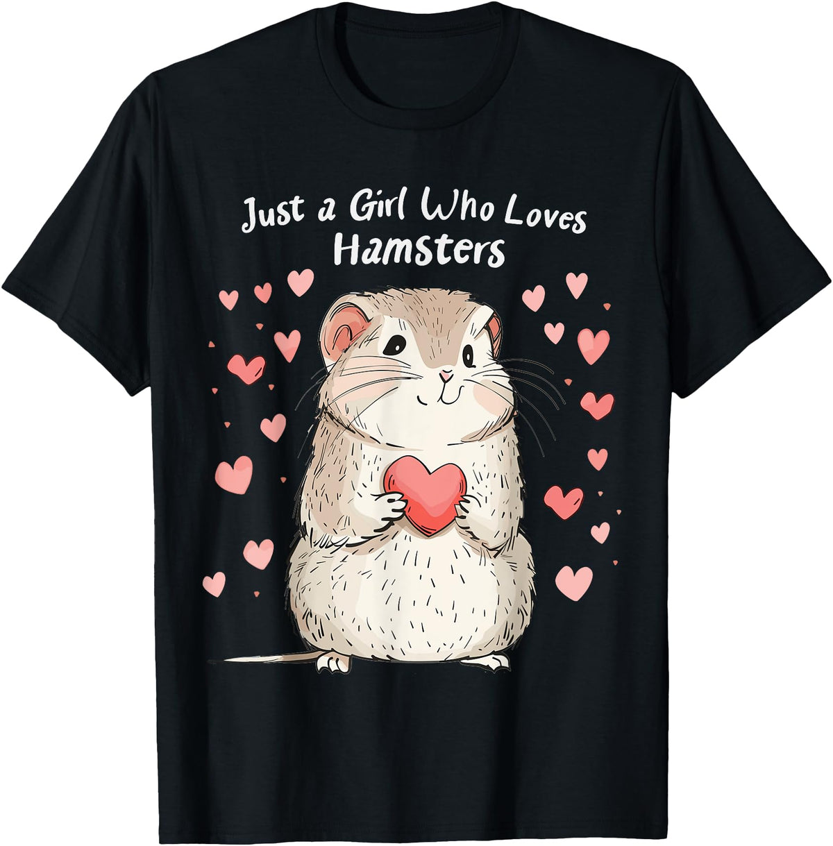 Cute Hamster Lovers Gift This Girl Loves Her Hamster T-Shirt - Black