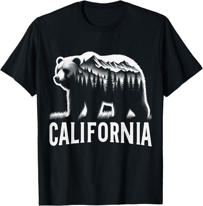 California Grizzly Bear Mountain Nature Inspired Outdoor T-Shirt