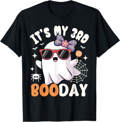 3rd Birthday Girls Halloween Costume Gifts & Tees. Funny Halloween Birthday Ghost, It's My 3rd Boo Day Girls T-Shirt