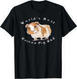 Guinea Pigs Rule World's Best Guinea Pig Dad T-Shirt T-Shirt - Black