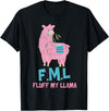 BlueTonic Animals FML Fluff My Llama Cute Animal T-Shirt - Black
