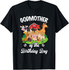 Vintage Retro Birthday Godmother Of The Birthday Boy Party Cow Farm 1St Birthday T-Shirt - Black