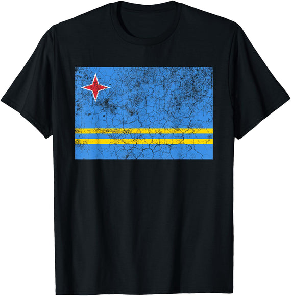 Aruba Flag National Souvenir Pride Gift Country Roots T-Shirt - Black