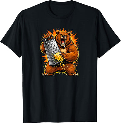 Angry Bear Grating Cheese Grater Hater T-Shirt