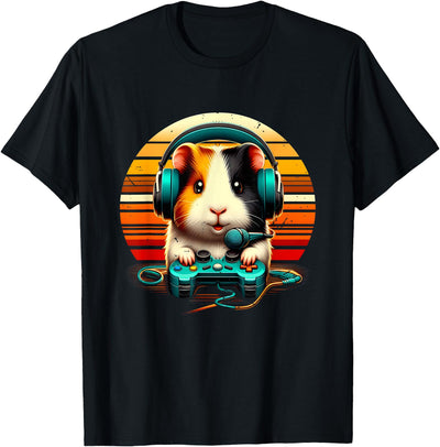 Guinea Pig Gamer Video Gaming Animal Headphone Gamepad T-Shirt