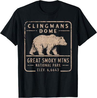 Clingmans Dome Great Smoky Mountains Bear Vintage T-Shirt