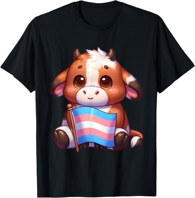 Transgender Cow Trans Pride Flag Animal Lgbtq T-Shirt