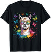 Funny Llama Lover Graphics Cute Llama with Sunglasses Animal Art Graphic Funny Alpaca T-Shirt - Black