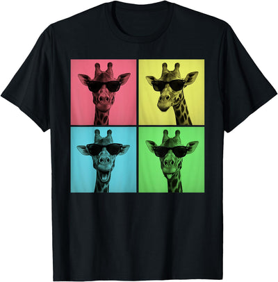 Giraffe Pop Art Funny Safari Animal Lover Photo Booth T-Shirt