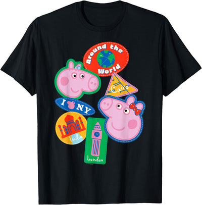 Travel Patches Around The World Cairo India London T-Shirt