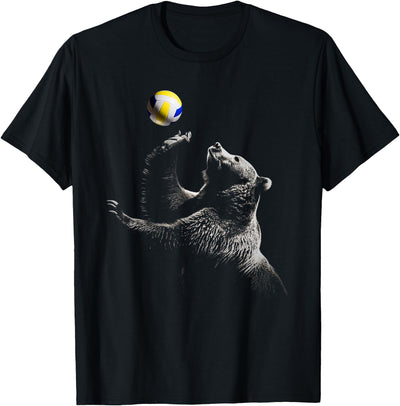 Grizzly Bear Volleyball Bump Set Spike Player T-Shirt