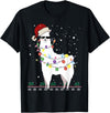 Christmas Llama Santa Hat Ugly Xmas Tee Christmas Llama Santa Hat Ugly Xmas Tree Alpaca Gift T-Shirt - Black