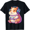 Funny Cute Hamster Gamer Adorable Video Game Animal Design T-Shirt - Black