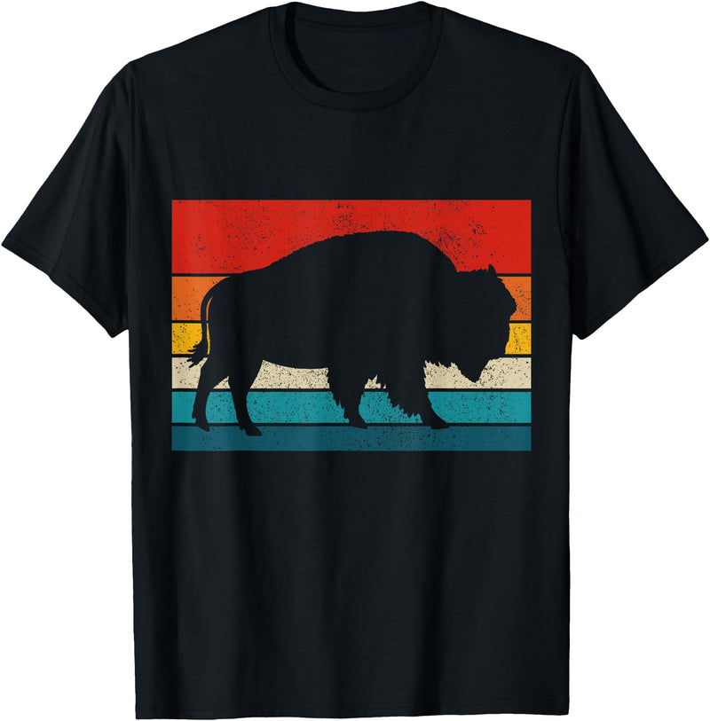 We Love Bison Bison Retro American Buffalo National Park Vintage T-Shirt - Black