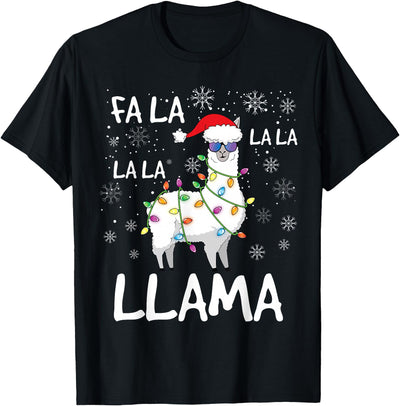 Funny Christmas Llama Shirts FA La La Llama Shirt Women Men Kids Funny Llama Christmas T-Shirt