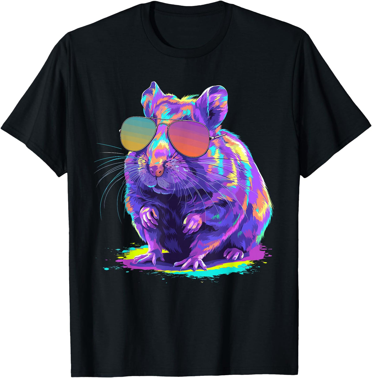 Cute Hamster Art for Men Women Kids Syrian Hamster Lover T-Shirt - Black