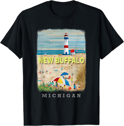 Cow New Buffalo Michigan Lakefront Bliss Mi Sd597 T-Shirt