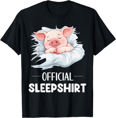 Official Sleepshirt Cute Sleeping Pig Animal Lovers Pajama T-Shirt