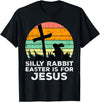 Silly Rabbit Easter Is for Jesus Christians Kids T-Shirt in Black