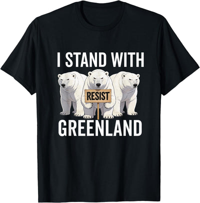 I Stand with Greenland Protest Polar Bear Greenland Denmark T-Shirt