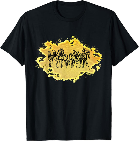 Horses Girls Women Gift Kids - Men Boys Horse Motif T-Shirt - Black