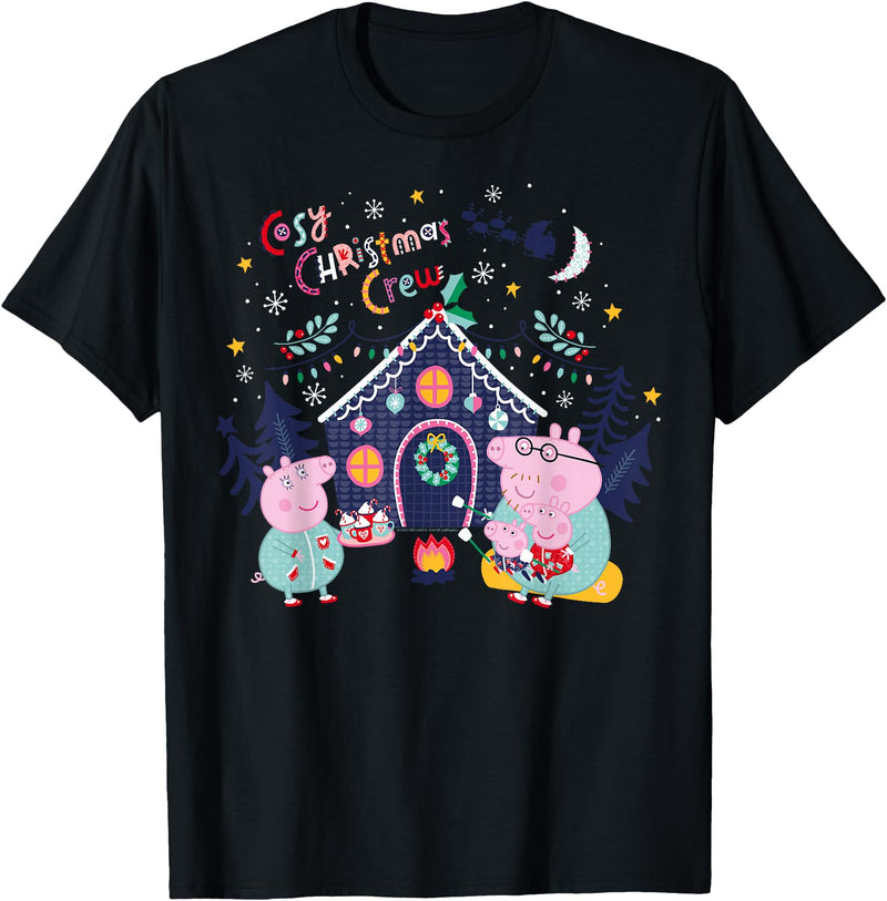 Peppa Pig Cozy Christmas T-Shirt - Black
