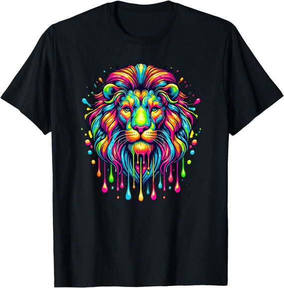 Lions Lion Lover Gifts Colorful Pop Art Lion Lions T-Shirt - Black
