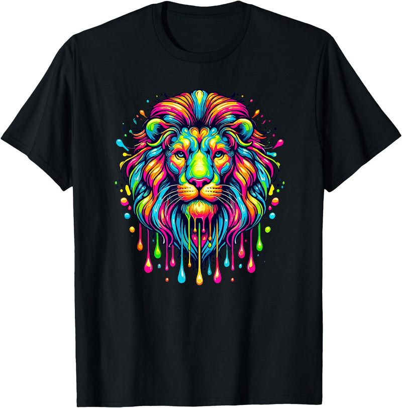 Lions Lion Lover Gifts Colorful Pop Art Lion Lions T-Shirt - Black
