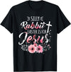 Silly Rabbit Easter Is for Jesus Christian Religious Flower T-Shirt in Black