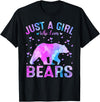 Just A Girl Who Loves Bear Gifts Outfit Colorful Just A Girl Who Loves Bears Women Girls T-Shirt - Black