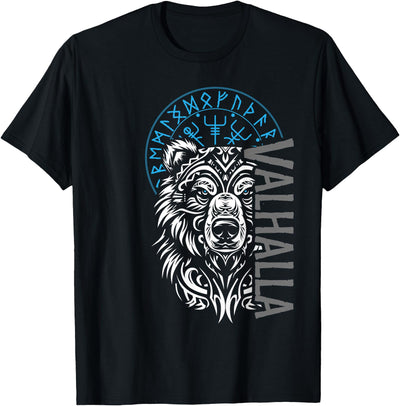 Valhalla & Viking Compass - Nordic Bear Design T-Shirt