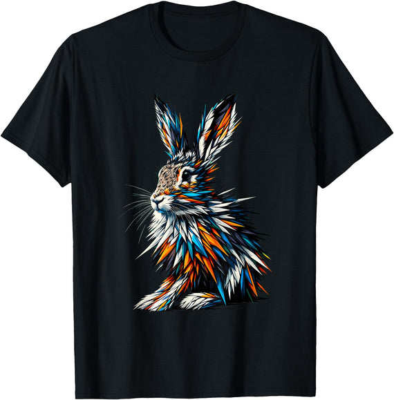 RivArtdale Designs Polygon Art Jackrabbit Jackrabbits T-Shirt - Black