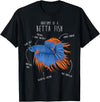 Cool Dog Gifts Betta Fish Siamese Fighting Fish Anatomy, Funny Aquarium Pet T-Shirt - Black