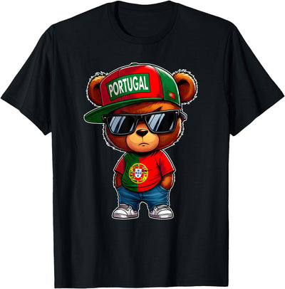 Proud Teddy Bear Portugal Flag Portuguese Gifts Souvenir T-Shirt