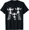 Giraffe Animal Family Graphic Giraffes Family With Sunglasses - Giraffe T-Shirt - Black