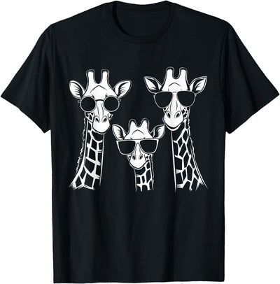 Giraffes Family With Sunglasses - Giraffe T-Shirt