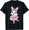 Sweet Dancing Ballerina Bunny Ballet Rabbit Girl Easter Day T-Shirt in Black