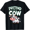 AnI'mal Cow Farm AnI'mal Halloween Costume Party Pretend I'm A Cow T-Shirt - Black