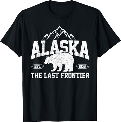 Alaska The Last Frontier EST 1959 Grizzly Bear Mountains T-Shirt