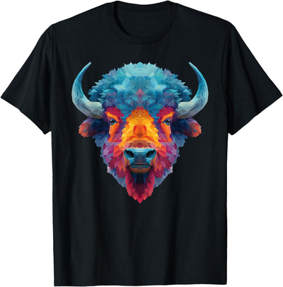 Cow Bison Buffalo Colorful Art T-Shirt