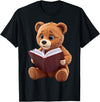 Funny Teddy Bear reading a book: Graphic for bear lovers T-Shirt - Black