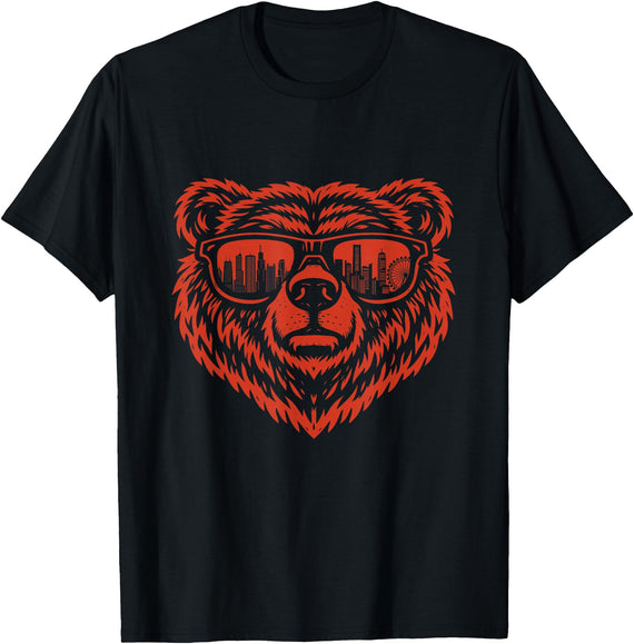 Bear Lover Merch Bear Sunglasses - Bear Lover T-Shirt - Black